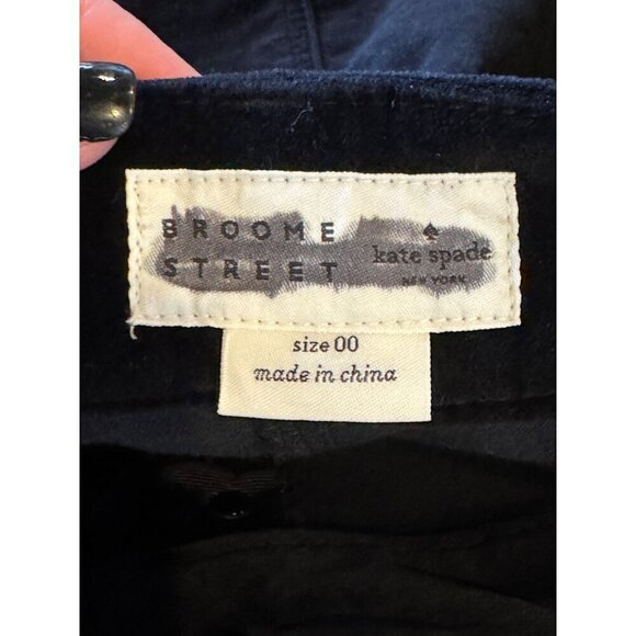 Kate Spade Broome Street Skirt Women 00 Black Velvet Button Front A Line Mini - Picture 5 of 6